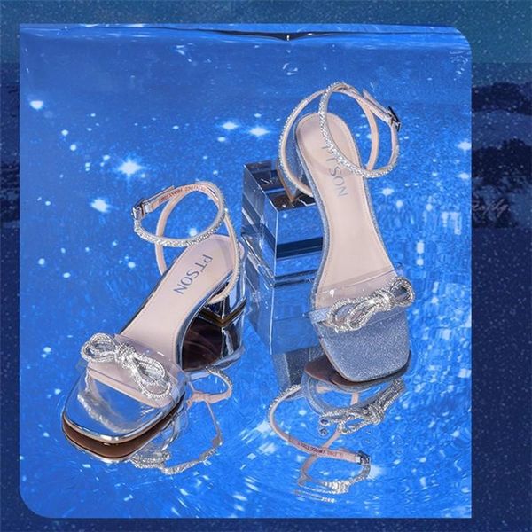 

sandals sweet thick heels pumps 2021 summer buttterfly knot buckle est fashion shoes for women wedding dancing, Black