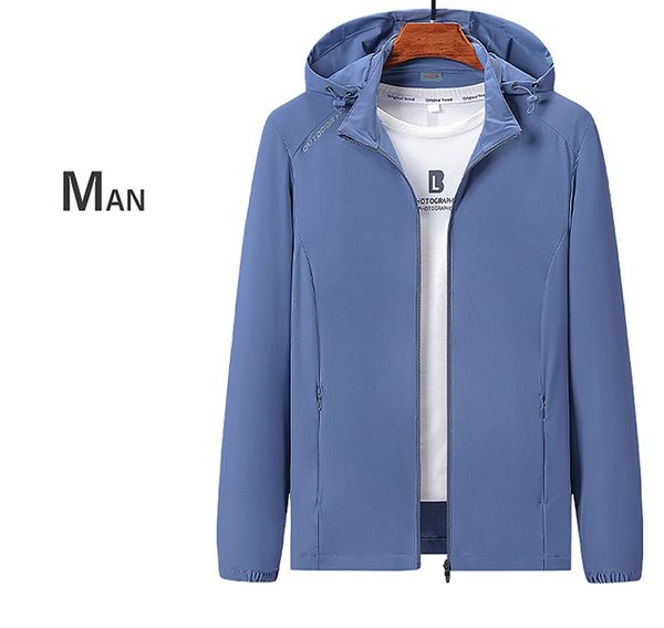 

outer stretch breathable jacket mens and womens spring and autumn thin middle-aged and elderly large size moms clothing windproof womens coa, Blue;black