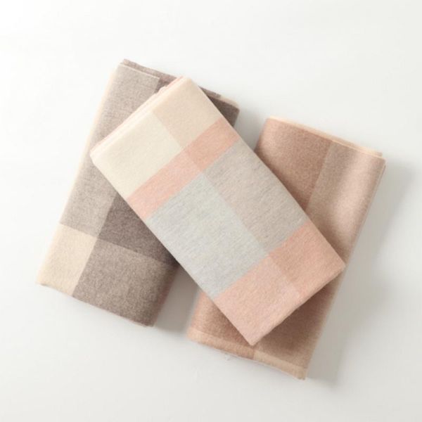 

scarves 100% cashmere shawl women simple design patchwork plaid knitting tassel 3 colors ladies knitwear coat fashion, Blue;gray