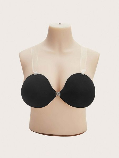 

plus self adhesive bra with lift strap 85ck#, Black;white
