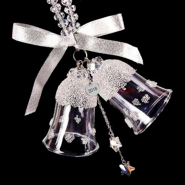 

decorative objects & figurines car accessories crystal snowflake christmas ornaments bell chimes hanging pendant goddess dresses