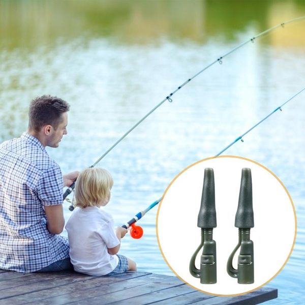 

fishing accessories 50pcs useful line retaining clip wire lead clips (green)