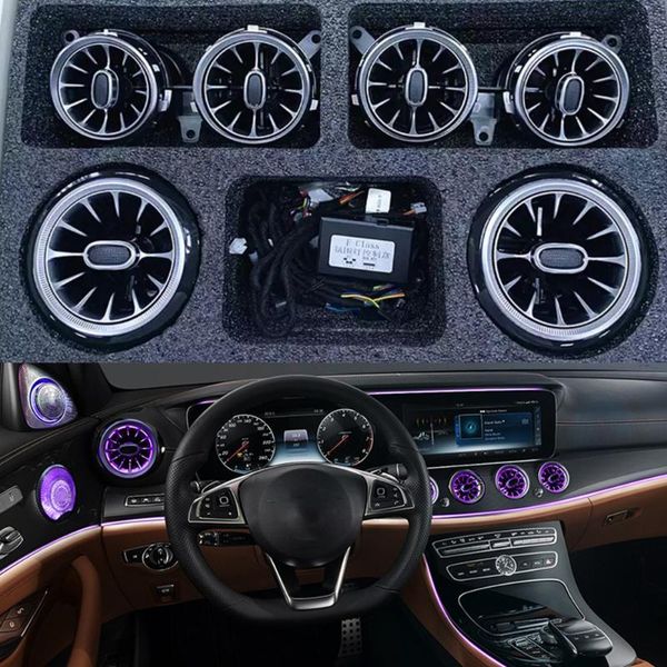 

interior&external lights 8pcs 64 colors front rear nozzles neon light outlet illuminate led ambient lamp air condition atmosphere for e w213