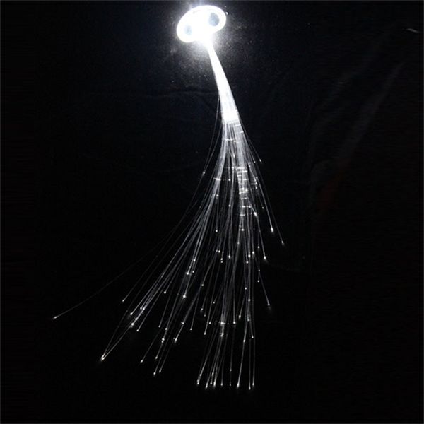 LED Partido Decoração de Casamento Branco LED Cabelo Clipe Luz-Emissão de Fibra óptica Cabelo Luminoso Tranças de Seda Luminosa Estilo Natal Y201015