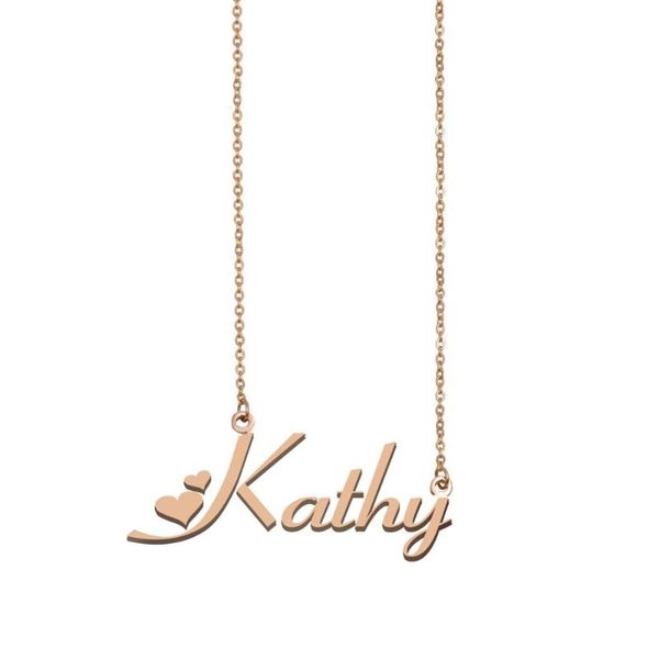 

pendant necklaces kathy name necklace , custom for women girls friends birthday wedding christmas mother days gift, Silver