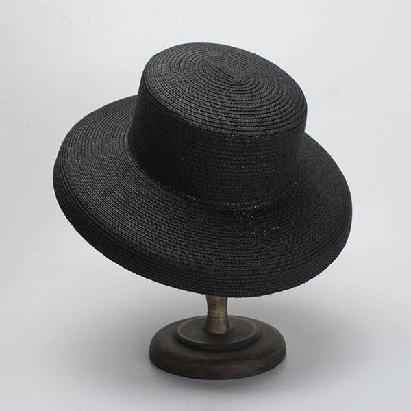 

stingy brim hats fashion classical women's summer straw hat sunscreen beach foldable sun visors outdoor sunhat pure color simple & caps, Blue;gray