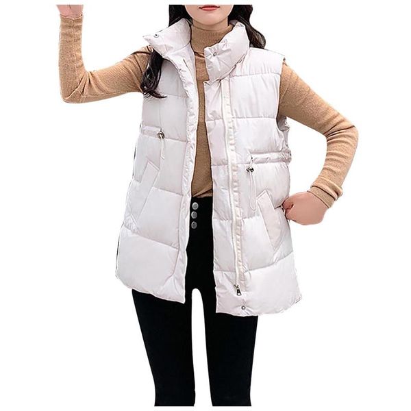

women's vests down female waistcoat 2021 winter women ultralight sleeveless warm jacket cotton padded coat, Black;white