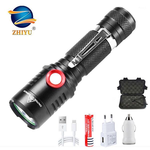 

flashlights torches zhiyu high power fixed-focus led stepless adjusted 18650 flash lights usb rechargeable camping outdoor lantern lamp1