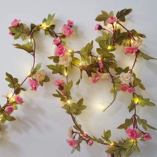 

strings thrisdar 5m 10m leaf rose flower string light garland holiday copper wire fairy for xmas party year wedding