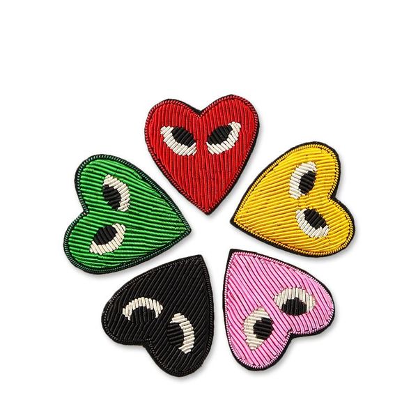 Pins, broches DIY 3D mão bordada cor amor olhos interessantes caldo para casaco camisa chapéu saco ornament broche 1 pc