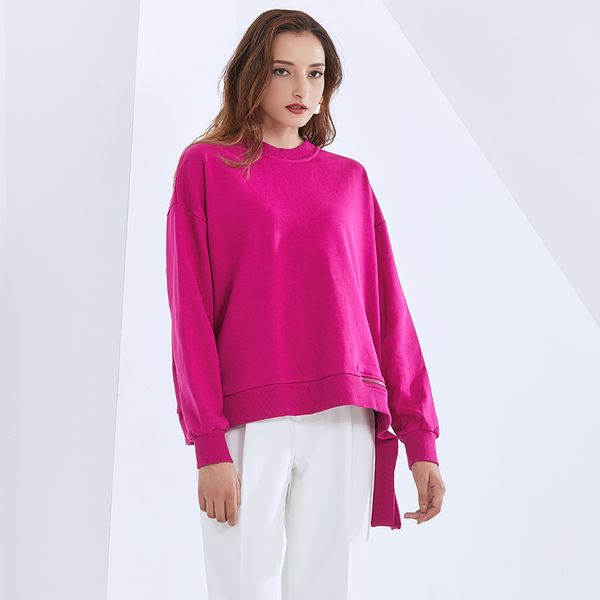 

patchwork zipper sweatshirt for women o neck long sleeve black solid sweatshirts female 2021 autumn fashion new