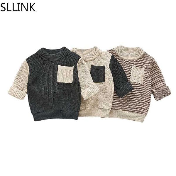 

spring and autumn boys and girls knitted sweaters new korean version foreign children's long sleeved pullover fashion y1024, Blue