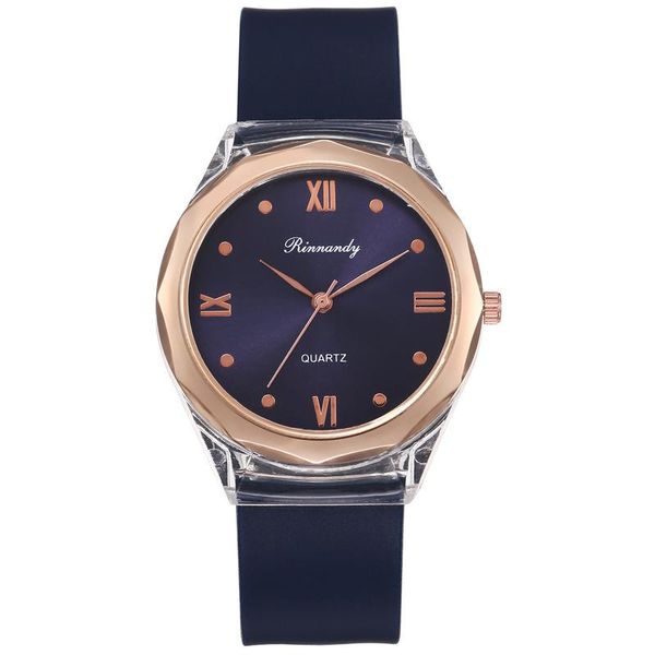 

women's watch simple fashion women luxury silicone candy quartz watches roman numeral design ladies alloy wristwatches, Slivery;brown