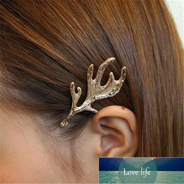 

fashion alloy metal hair clip deer ear hairpin antlers barrette gold color women girl hair accessories, Silver