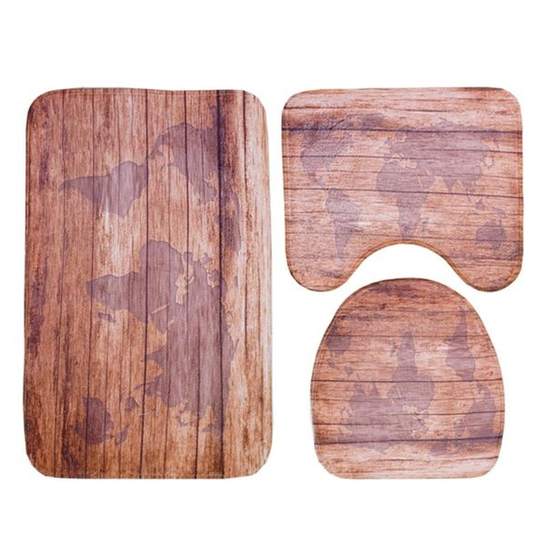 

bath mats 3pcs shower mat absorbent non-slip bathroom rug toilet lid cover