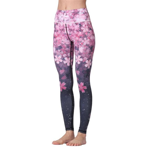 

women's pants & capris women fashion floral print long high waist elastic skinny full length breathable quick dry sports, Black;white