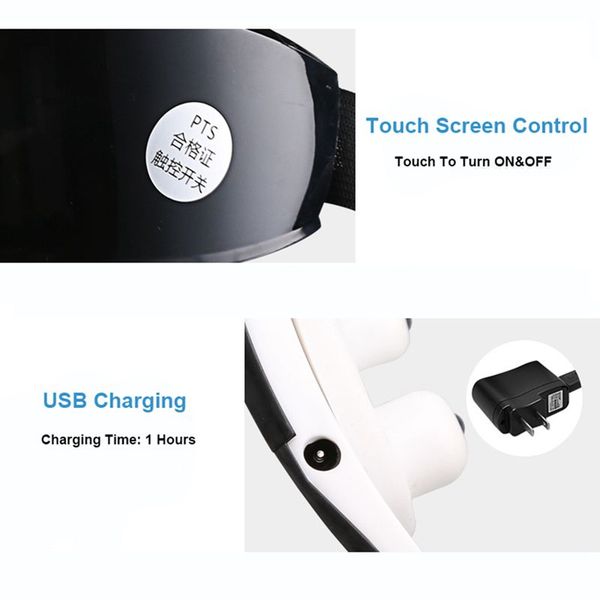 

wireless electric eye massager touch screen control vibration magnetic eye massage glasses relax eye fatigue eyesight protection