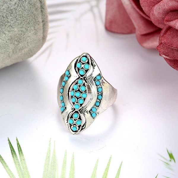 

cluster rings geometric alloy fashion ancient silver color inlaid resin vintage high-end jewelry gift wholesale, Golden;silver