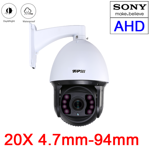

8pcs array infrared led 12v 3a 5mp 1080p 2mp white waterproof ip66 360 degree rotate 20x ahd ptz speed dome security cctv camera