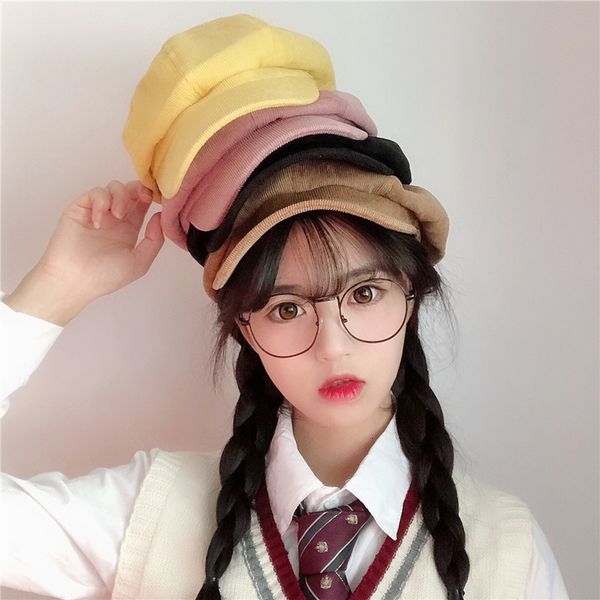 

corduroy hat for women in autumn and winter, Black;white