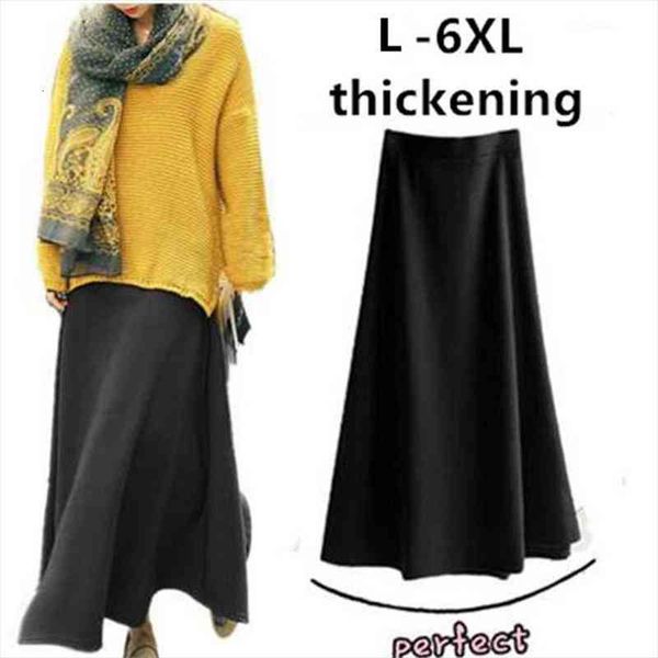 

autumn winter bodycon high wais womens skirt maxi skirt,girls thick fabric warm skirts,plus size bottoms l- 5xl 6xl vestidos, Black