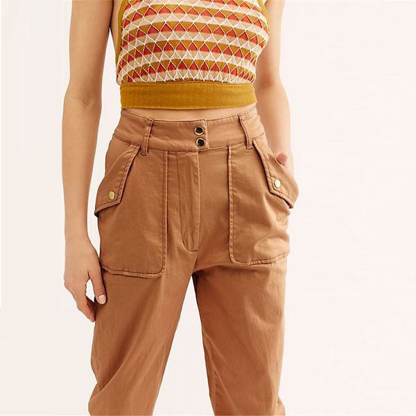 

harajuku zipper streetwear women casual harem pants solid orange pant cool fashion hip hop long trousers capris female trousers, White