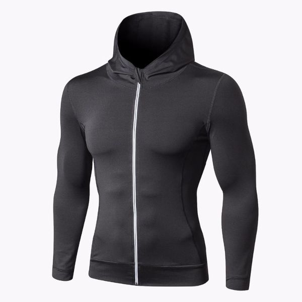 

running jackets products listed exercise fitness stretch long sleeve zipper leisure hooded jacket outdoor sports quick-drying coat, Black;red