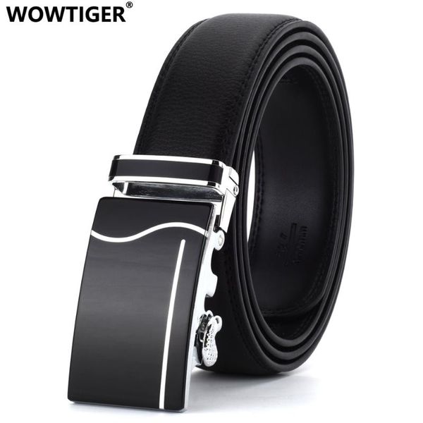 

belts wowtiger men 3.5cm designers luxury brands pattern for genuine leather cowskin automatic buckle black belt, Black;brown