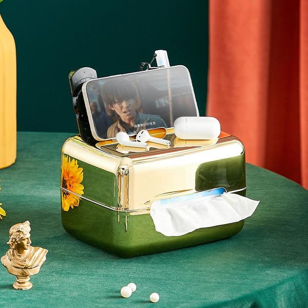 

tissue boxes & napkins golden storage napkin holder kitchen box paper case organizer ornament craft desktop