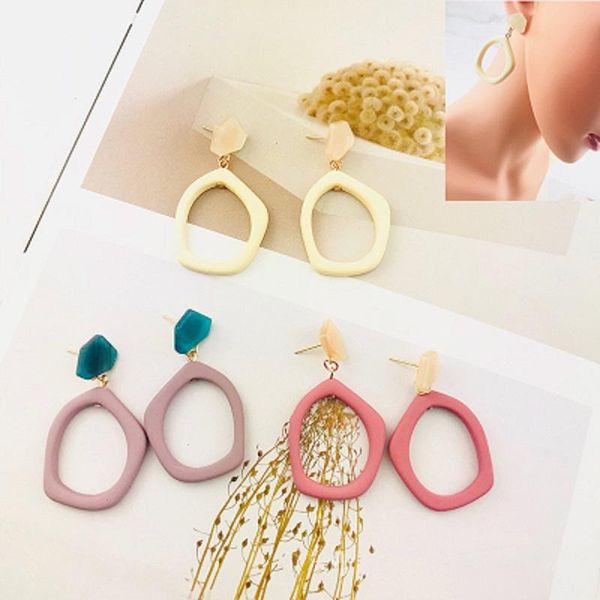 

clip-on & screw back fashion colorful charm bohemian irregular shape earrings personality atmosphere exaggerated version of geometric, Silver