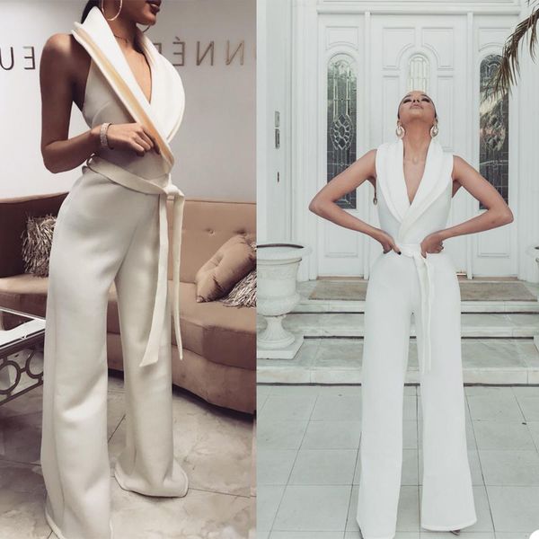 

summer jumpsuit design prom dress with belt v neck sleeveless evening dresses cotton party gown custom made robe de soiree, Black;red