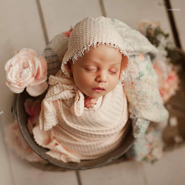 

soft knit born pography props wrap hat set baby boy girl bonnet prop shoot infant po propshoot1, Yellow