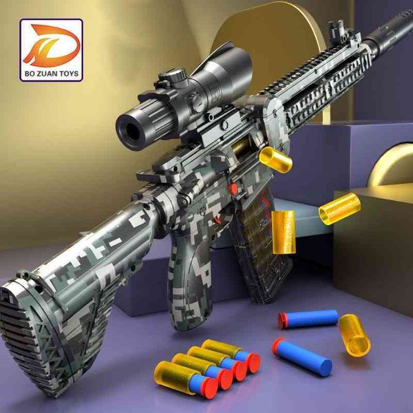 

soft bullet m416 electric toy continuous assault rifle shell throwing gun simulation chicken eating children's war toy