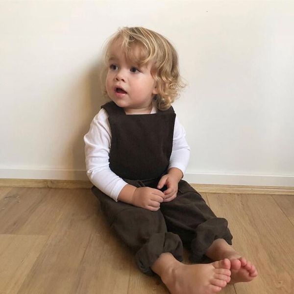

2021 boys cargo pants new spring korean style baby girl corduroy loose overalls cute kids casual suspender trousers fashion jumpsuit kf83, Blue