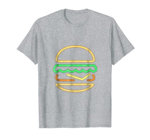 

Burger Neon Tshirt - Style of a Classic 80s Retro Neon Sign, Mainly pictures