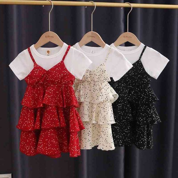 

2021 girl's skirt stall princess children's dress, Red;yellow