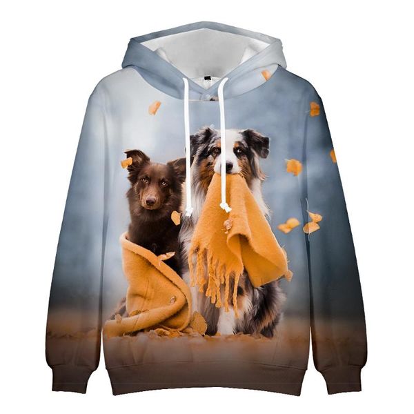 

men's hoodies & sweatshirts fashion men/women 3d print hooded lovely dog casual streetwear funny animal boys/girls hoodie long sleeve s, Black