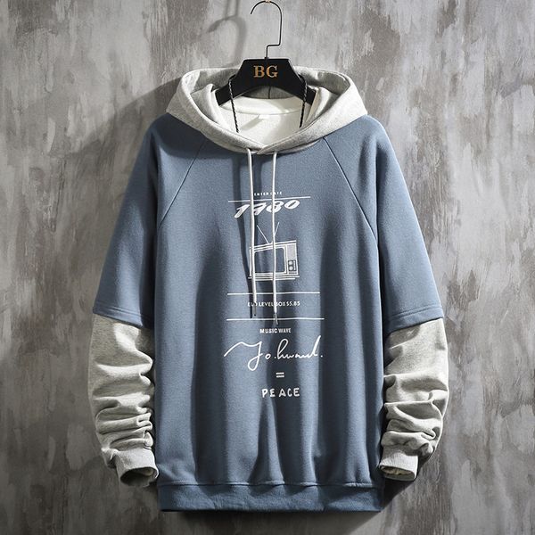 

2021 new -autumn casual man oversized pullovers hoodies with hoodie vfl7, Black