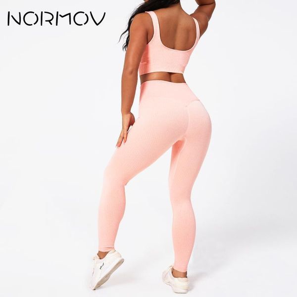 

yoga outfits normov women 2 piece set seamless slim short crop and high waisted leggings gym ropa deportiva mujer1, White;red