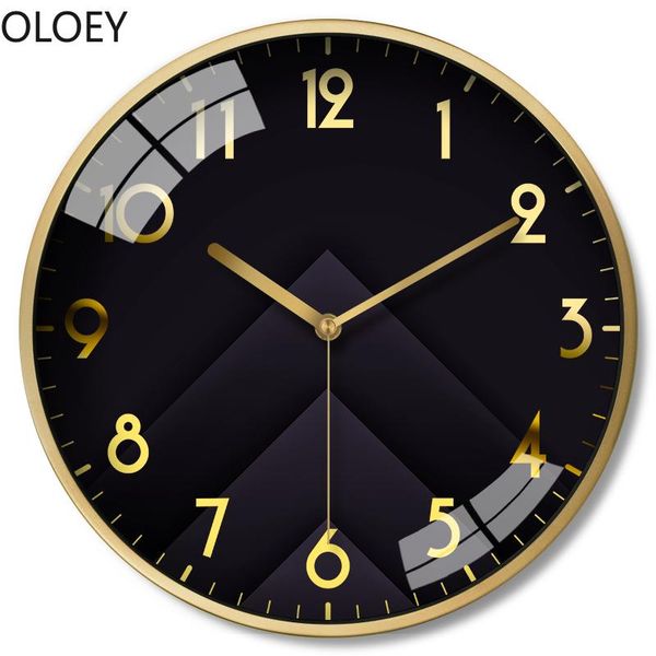 

wall clocks modern nordic metal large clock living room bedroom silent luxury home decor reloj cocina gift idea kitchen