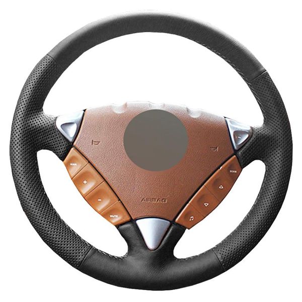 

steering wheel covers black artificial leather hand-stitched car cover for 2006 2007 2008 2009 2010