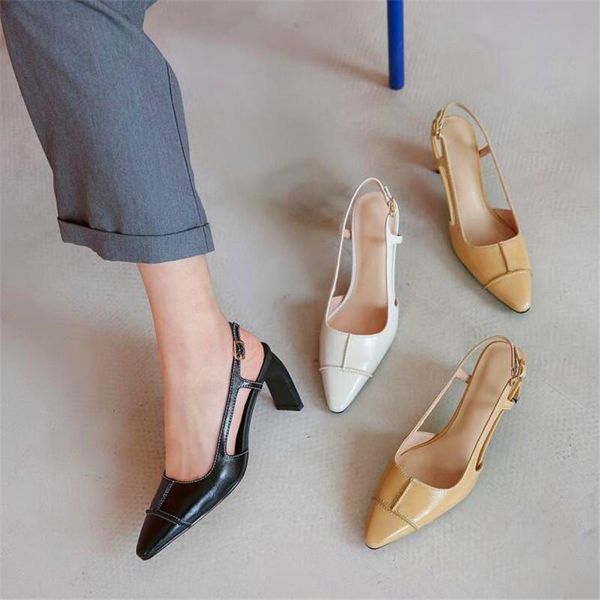 

dress shoes strange heel high heels women's car stitch metal buckle decorative spring and autumn ladies, Black