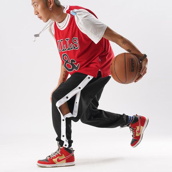 

men's pants training workout athletic basketball gym sport running stripes soccer sports fo man quality sweatpants, Black