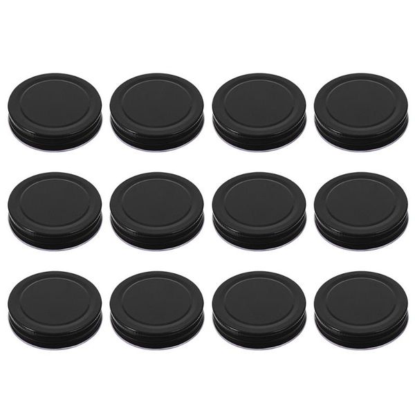 

kitchen storage & organization 16pcs tinplate lids mason jar covers caps canning (black)
