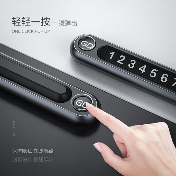 

car organizer creative temporary parking plate metal mobile phone number alloy
