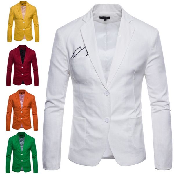 

and men's summer spring men's slim cotton linen suit, White;black