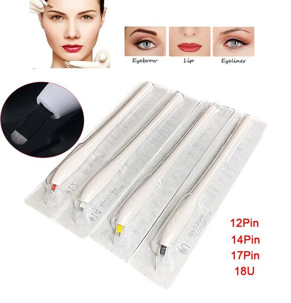

tattoo guns kits permanent makeup microblading pen professional light gun manual tools with 12 14 17 18u pins needles embroidery blade