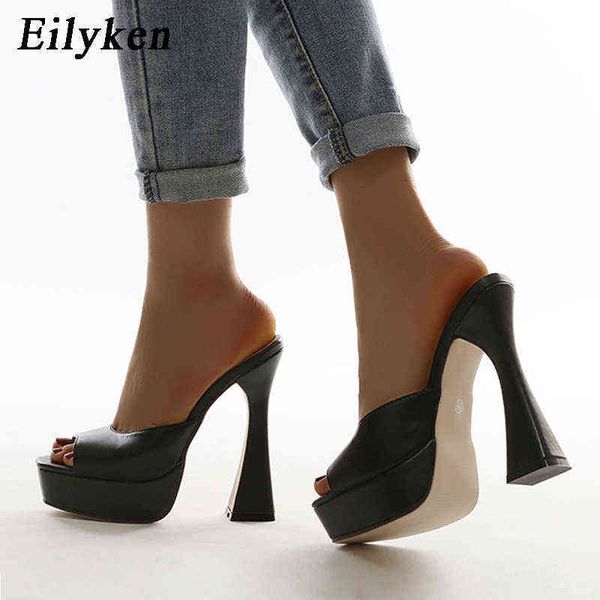 Eilyken Moda Nuovo Design Pantofole con plateau Donna Sandali gladiatore Spike Tacchi alti 2022 Estate Peep Toe Décolleté Scarpe da festa Y220211