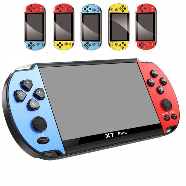 Lettore per videogiochi X7 PLUS da 5,1 pollici per GBA Console di gioco portatile da 8 GB Giochi retrò Display LCD Lettore di giochi da 5,1 pollici per uomini Donna Bambini DHL