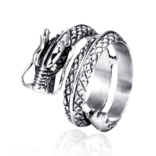 

delicate ring jewelry personality t-rex men's stainless steel, Silver